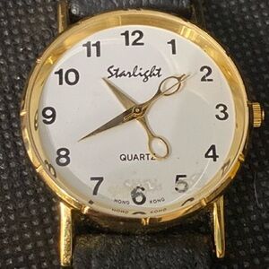 Vintage Starlight unisex Hair dresser Shears watch genuine leather Band - used